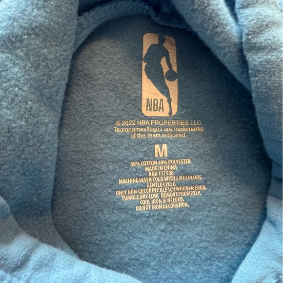 EUC NBA Golden State Warriors Blue Ombré and Gold Yellow Basketball Hoodie Sz M - Picture 6 of 6